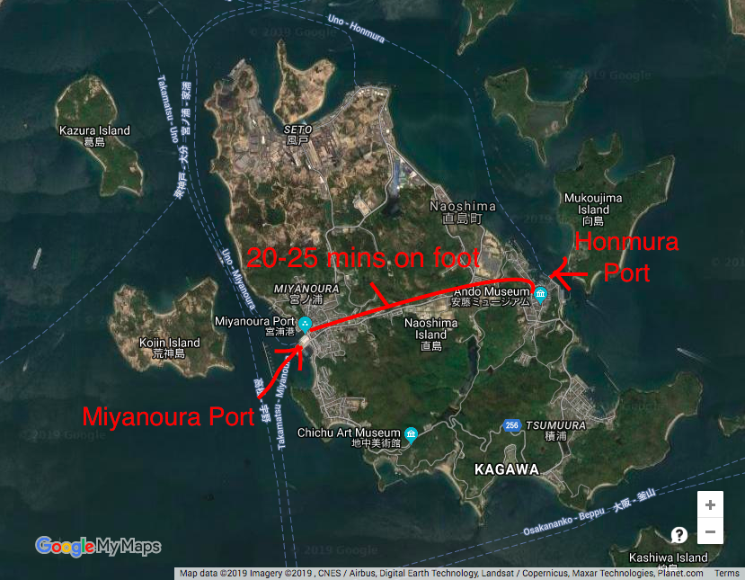 Naoshima Art Island one day itinerary, setouchi triennale one day itinerary for naoshima, naoshima ferry, where to stay on naoshima, Japan, Art house projects, yayoi kusama pumpkin, Naoshima map