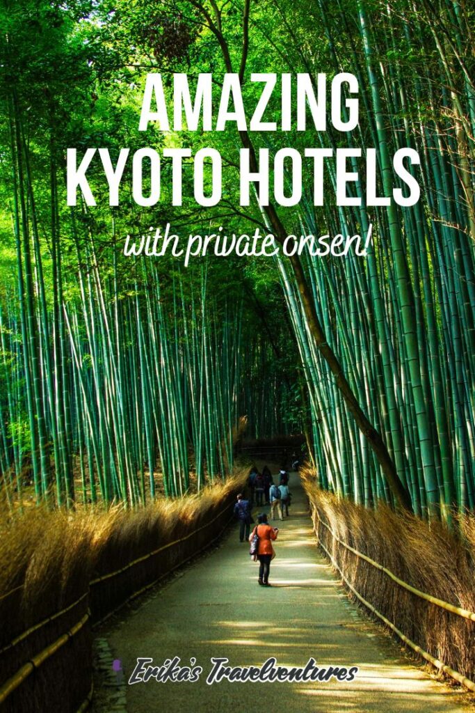 Kyoto ryokan with private onsen, Kyoto hotels with private onsen, private onsen in Japan, where to stay in Kyoto with private onsen pinterest